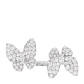 18K White Gold Diamond Two Butterfly Between The Finger Ring 49 5