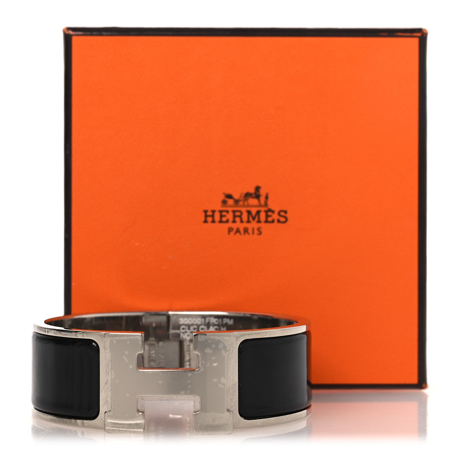 Enamel Wide Clic Clac H Bracelet PM Black