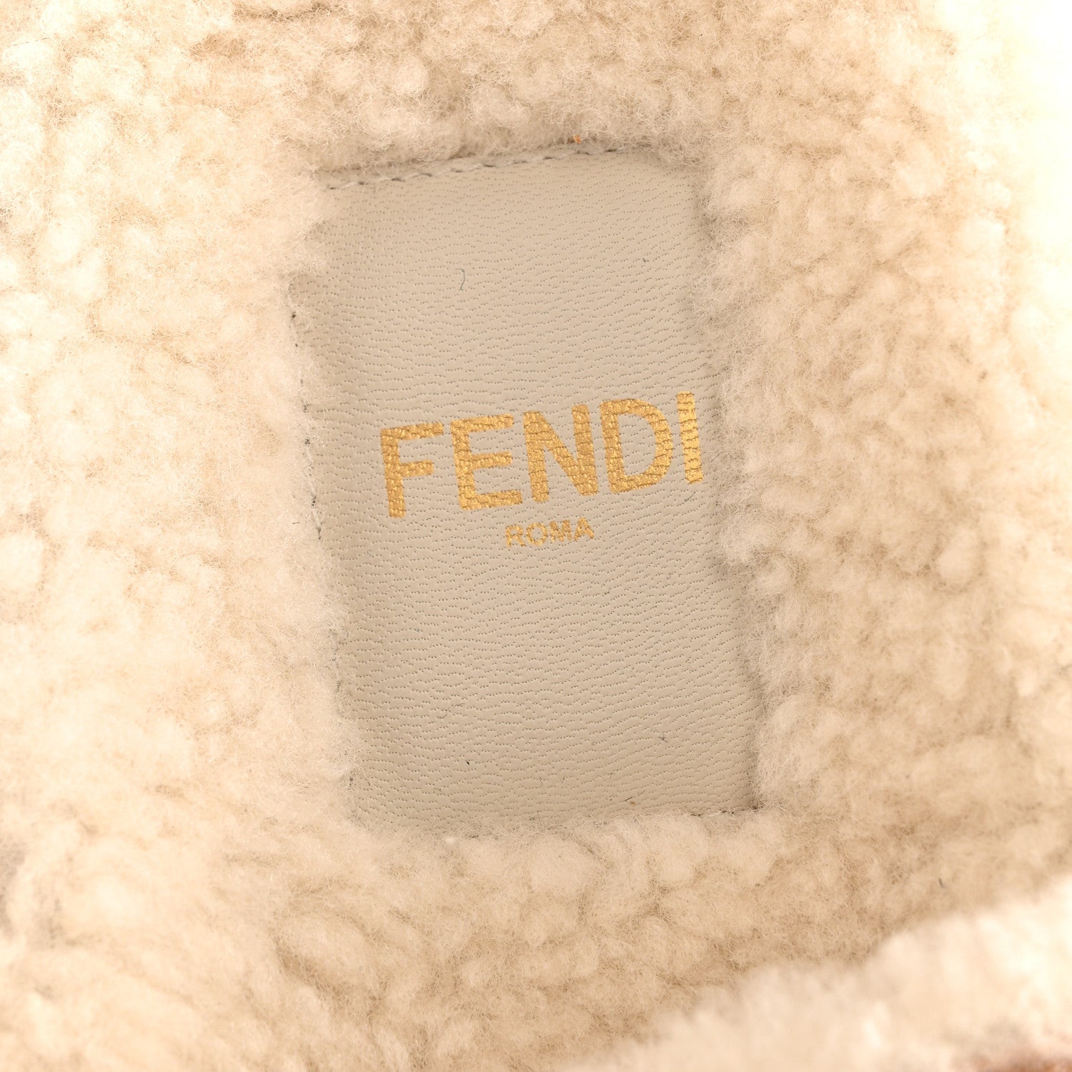 Suede Shearling Fendi Feel Buckled Slide Sandals 40 Beige Latte