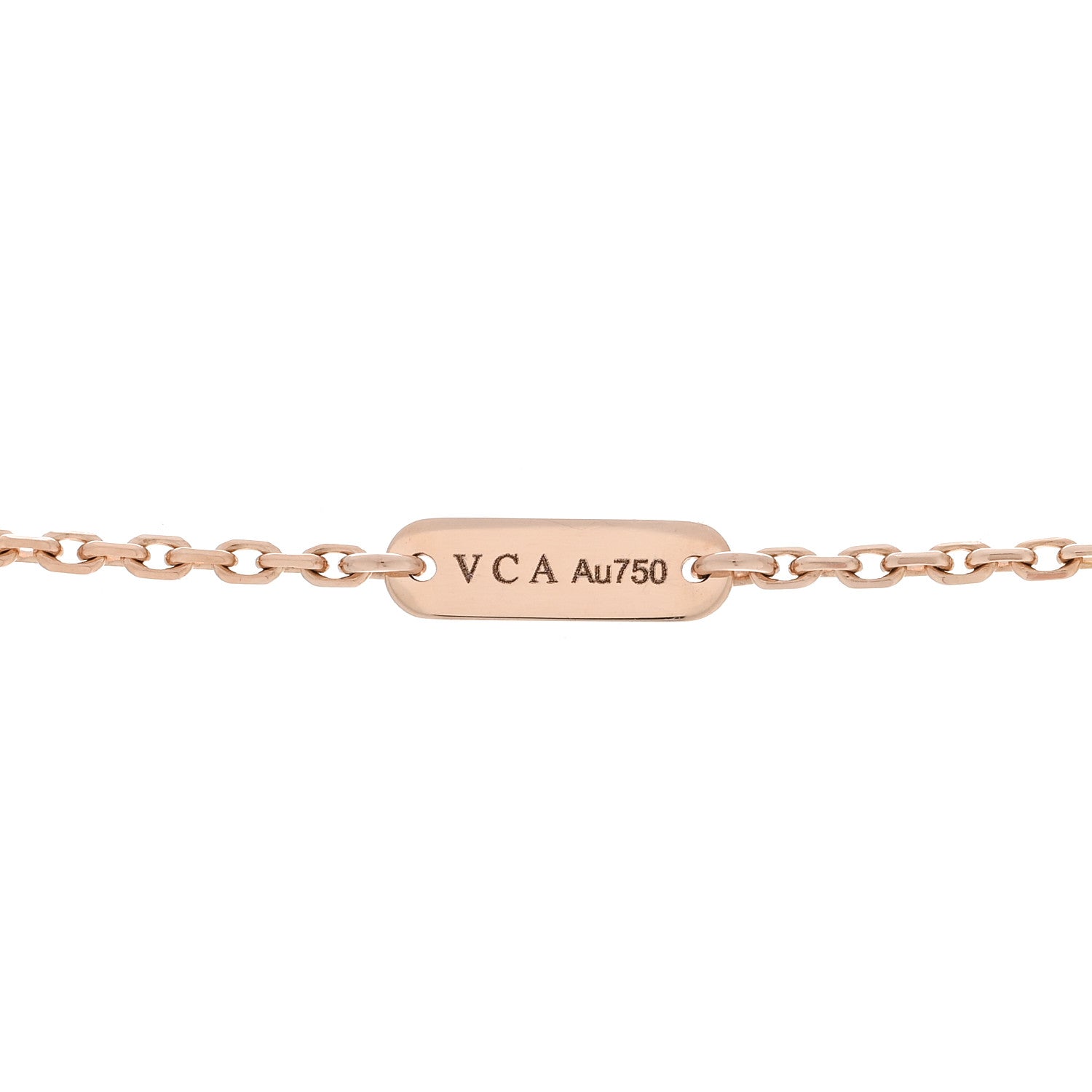 18K Rose Gold Diamond Grey Mother of Pearl Vintage Alhambra Pendant Necklace