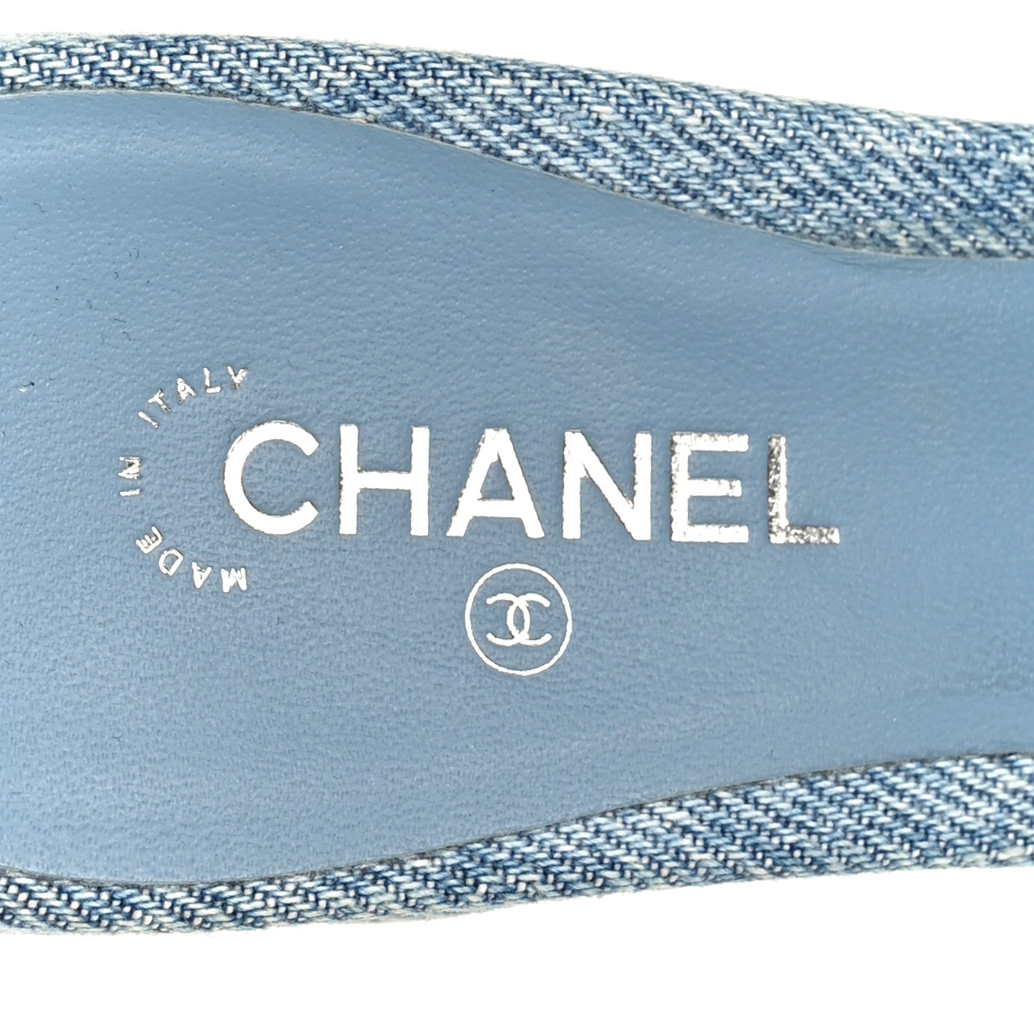 Denim Quilted Mules 37.5 Blue