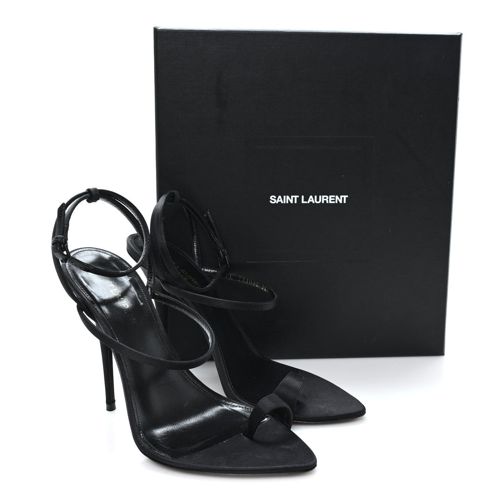 Crepe Satin Dive 110 Mule Sandals 38 Black