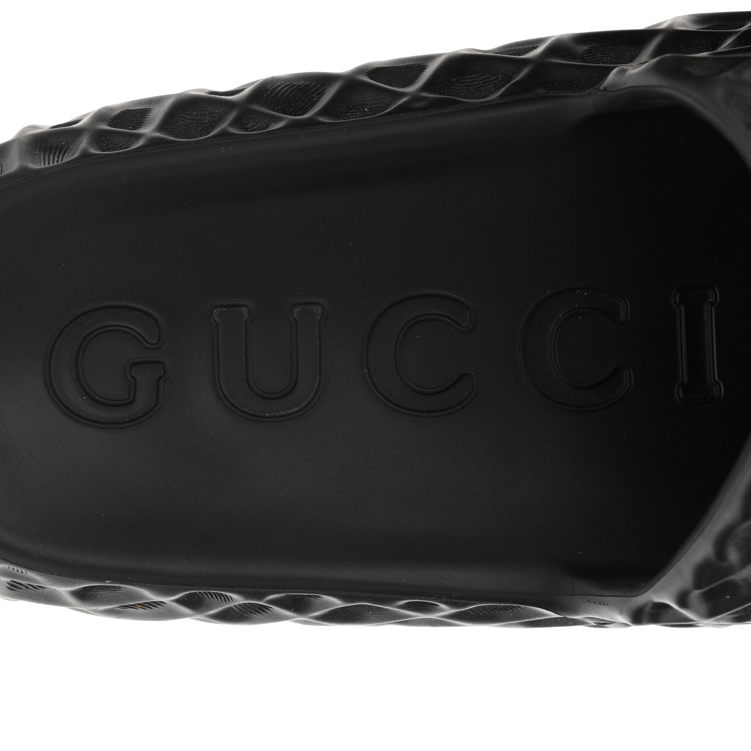 Rubber Interlocking G Mens Slide Sandals 8 Black