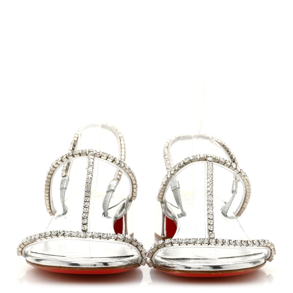 Specchio PVC Crystal Simple Queenie Sandals 36 Silver