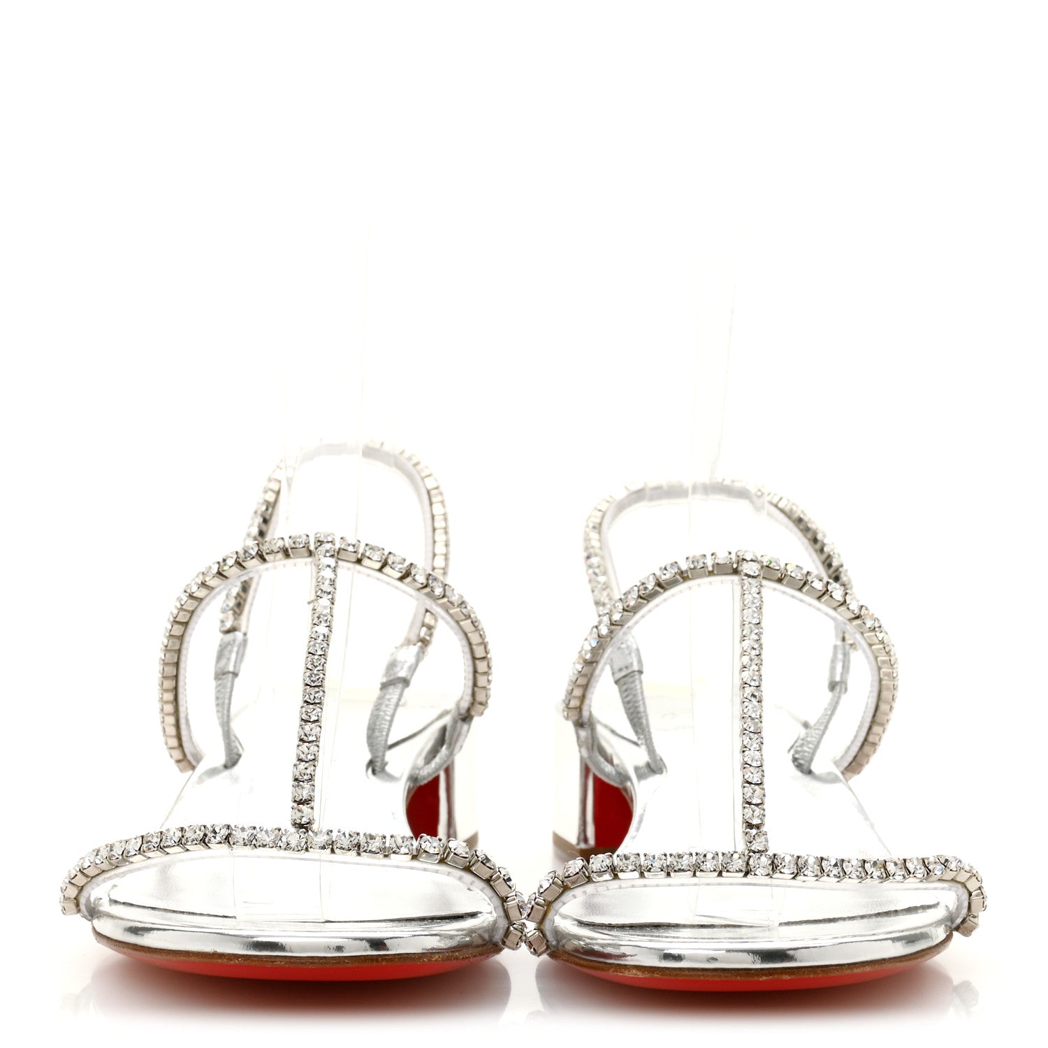 Specchio PVC Crystal Simple Queenie Sandals 36 Silver