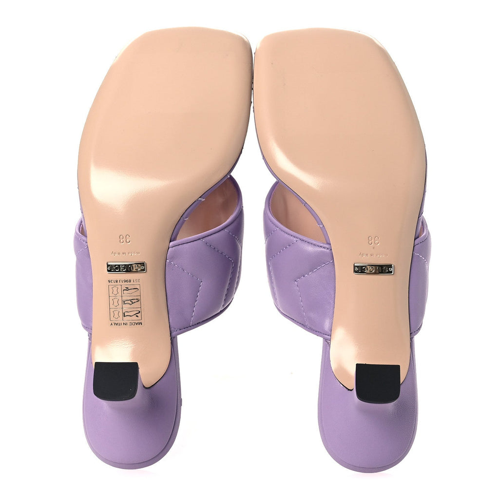 Nappa Charlotte GG Marmont 55mm Thong Sandals 38 Pale Lavander