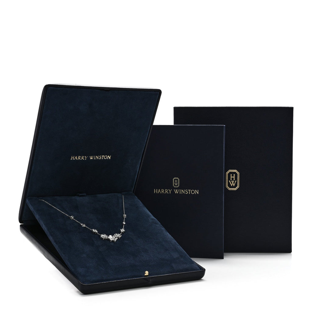 Platinum Diamond Forget-Me-Not Multi Motif Pendant Necklace