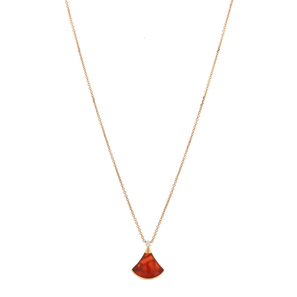 18K Rose Gold Diamond Carnelian Divas' Dream Pendant Necklace