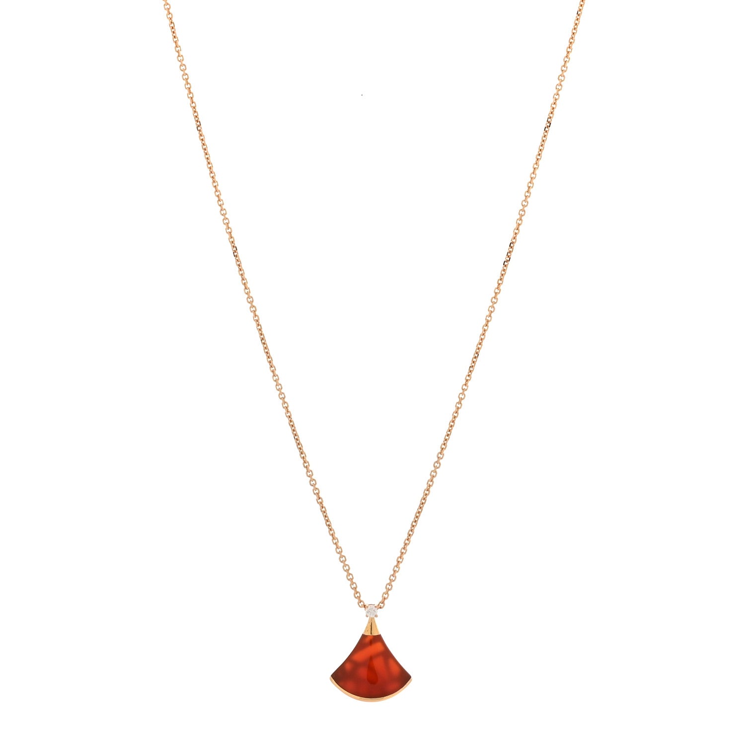 18K Rose Gold Diamond Carnelian Divas' Dream Pendant Necklace