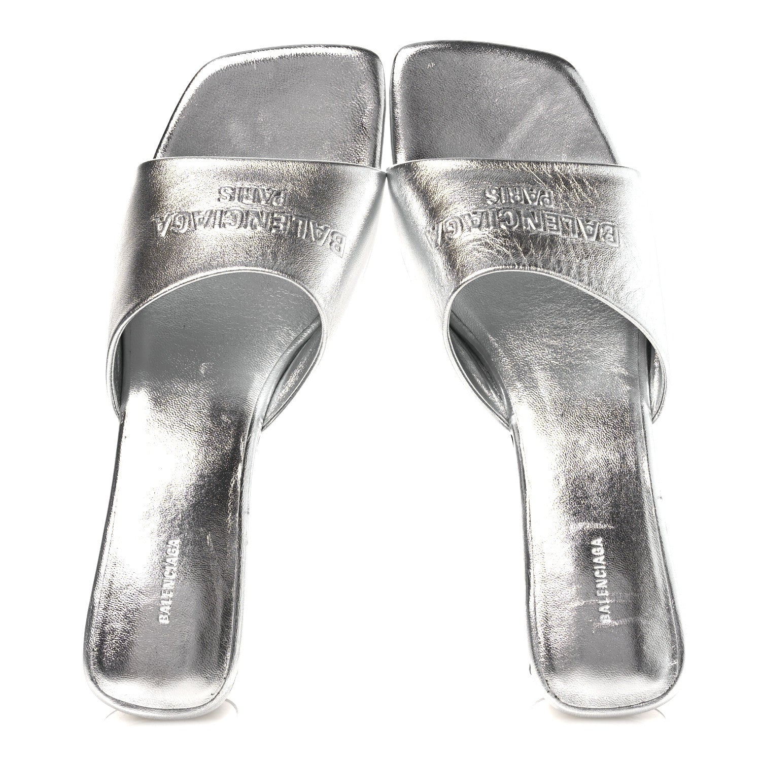 Metallic Sheepskin Duty Free 70mm Sandals 39 Silver