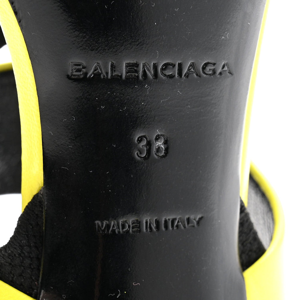 Chevreau Brilliant Elastic Sandals 38 Jaune Acid Black