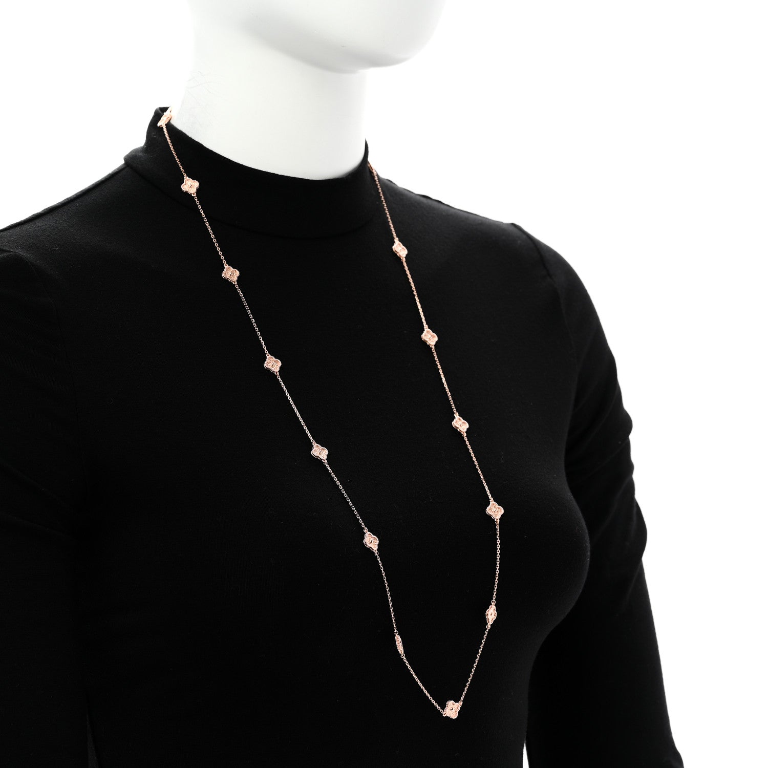 18K Rose Gold 16 Motifs Sweet Alhambra Necklace