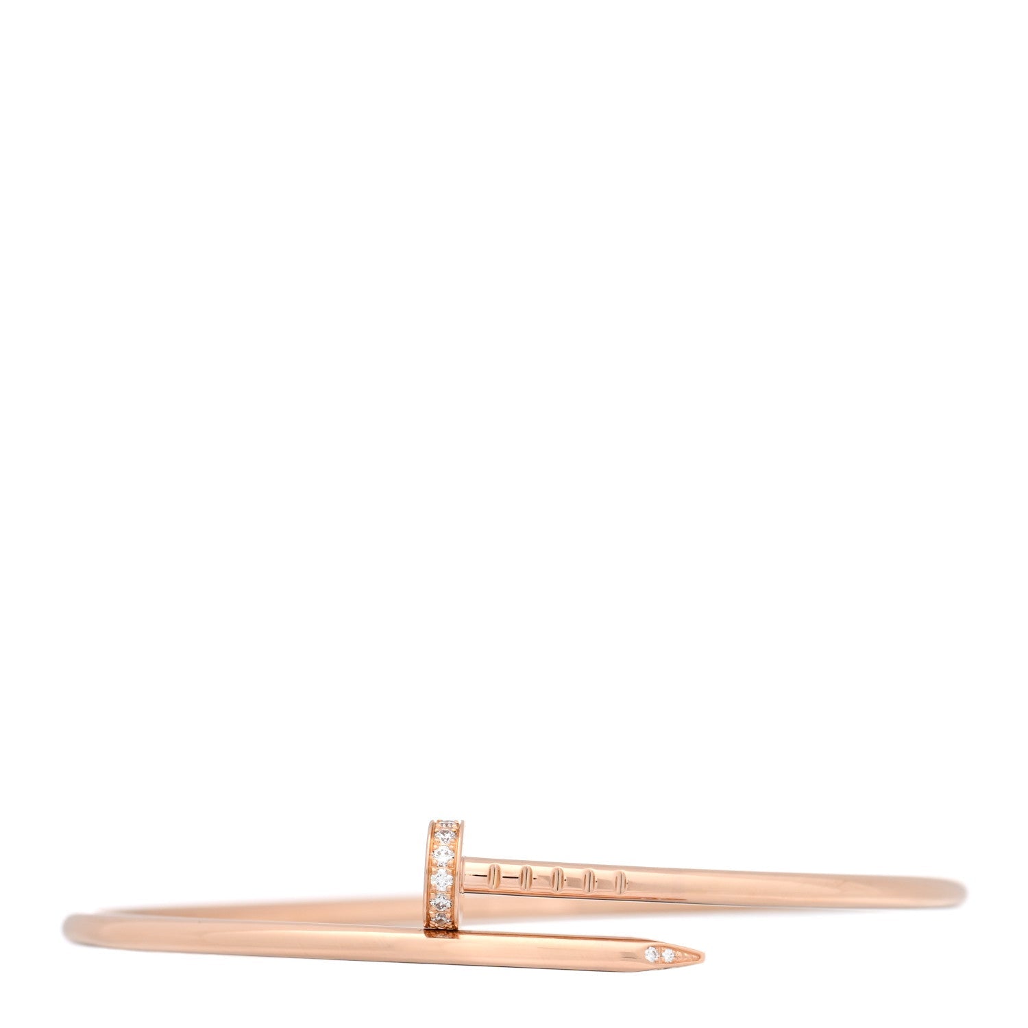 18K Pink Gold Diamond Small  Juste Un Clou Bracelet 17