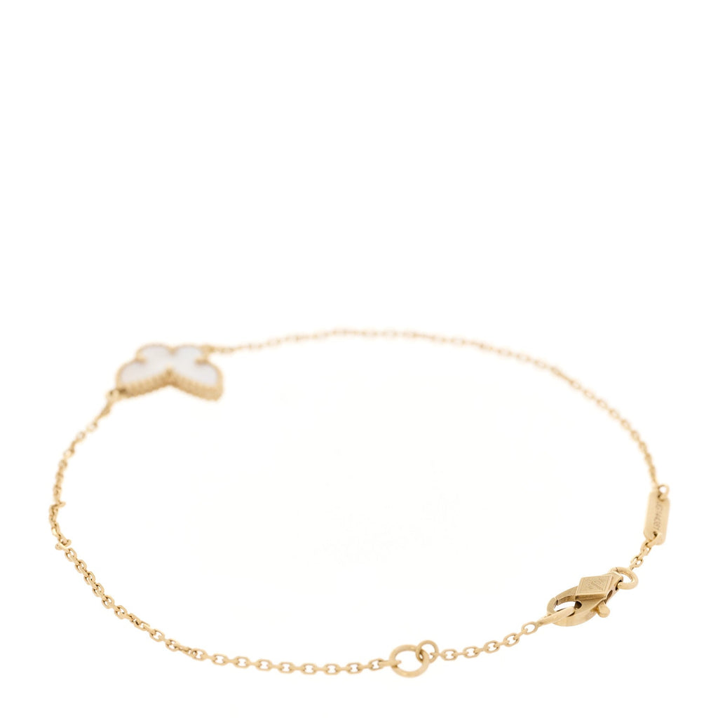 18K Yellow Gold Mother of Pearl Sweet Alhambra Butterfly Bracelet