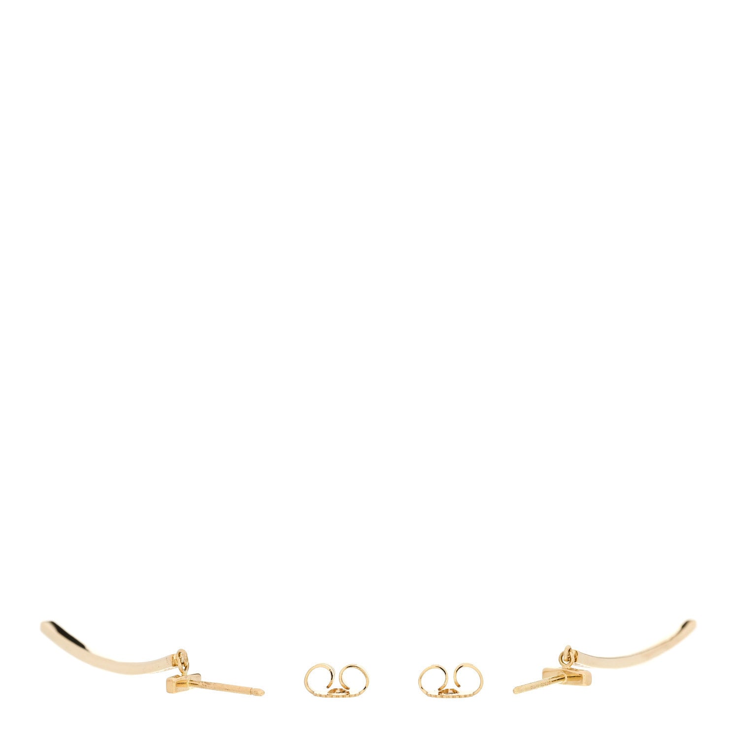 18K Yellow Gold Diamond T Bar Earrings