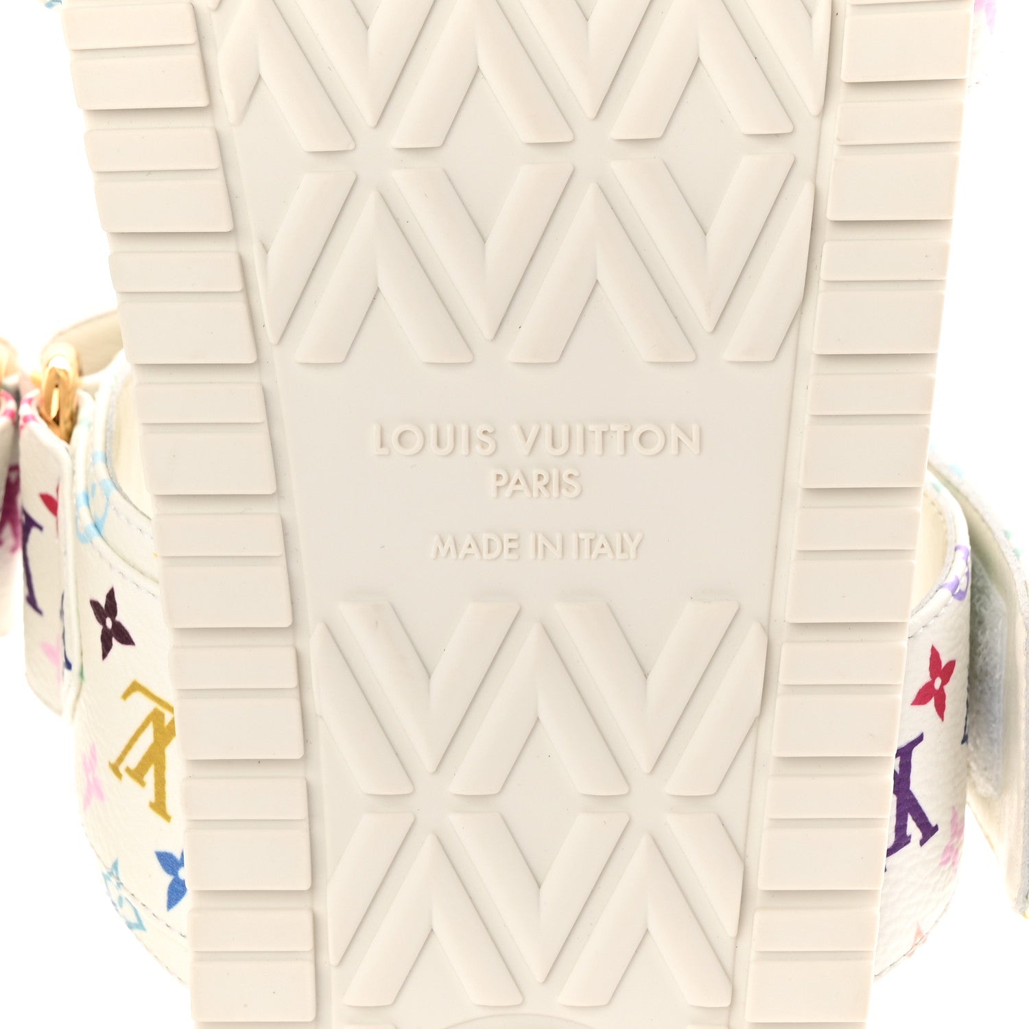 LV X TM Monogram Multicolor Bom Dia Comfort Mule Sandals 38.5 White