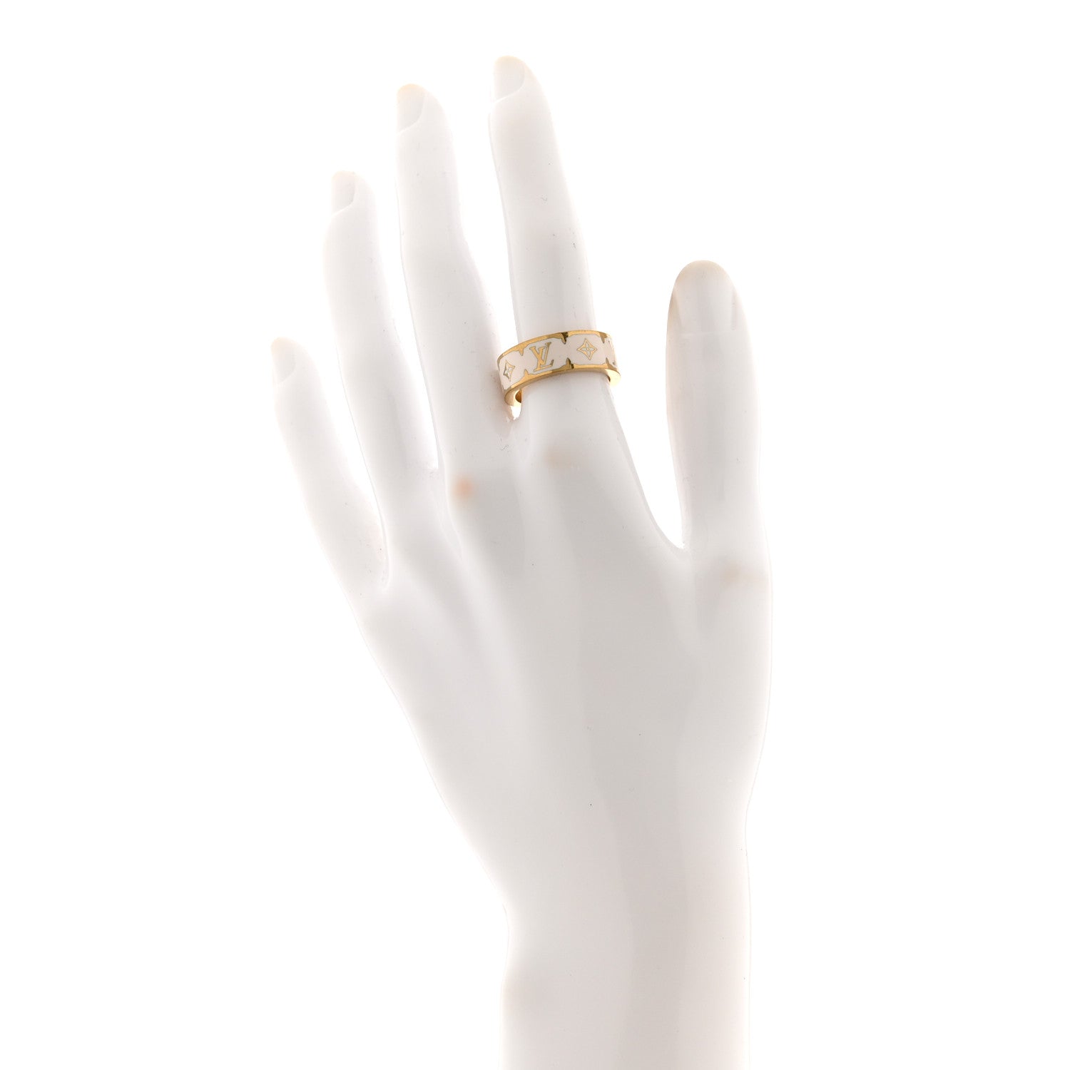 Metal Enamel Nanogram Ring M 54 7 White