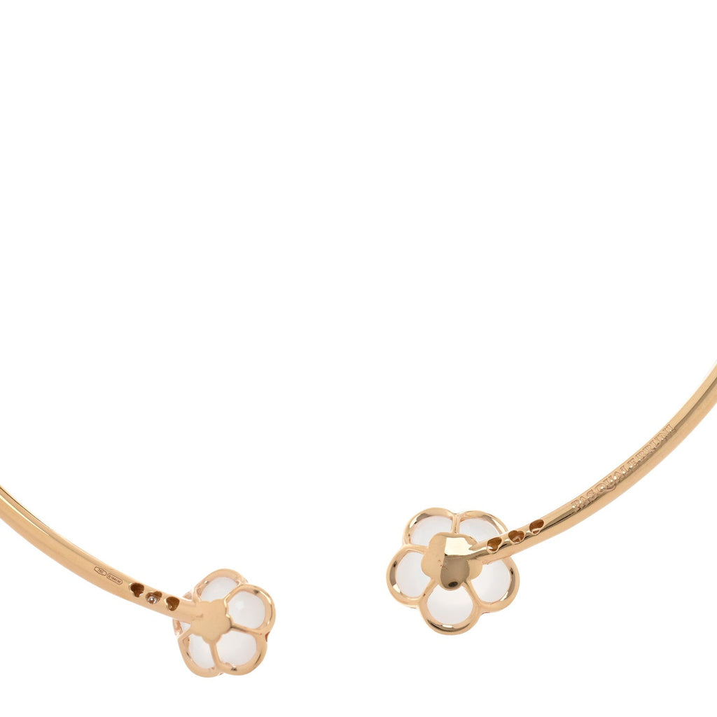 18K Rose Gold Diamond Pink Quartz Collar Necklace