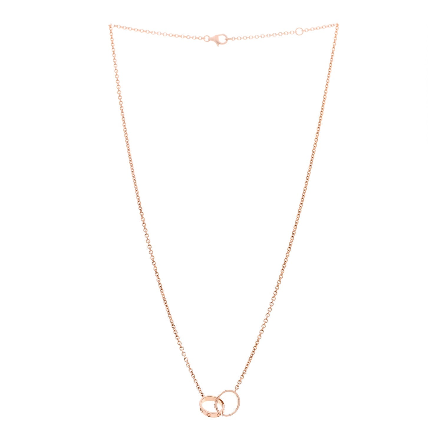 18K Pink Gold Interlocking LOVE Necklace