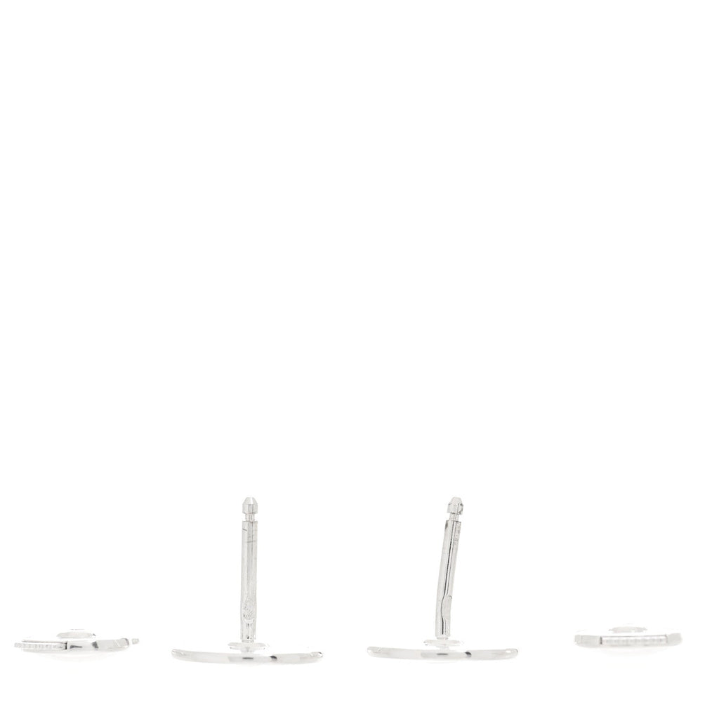 18K White Gold Diamond Small Gambade Earrings