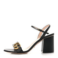 Lifford Calfskin GG Marmont Ankle Wrap 75mm Sandals 37.5 Black