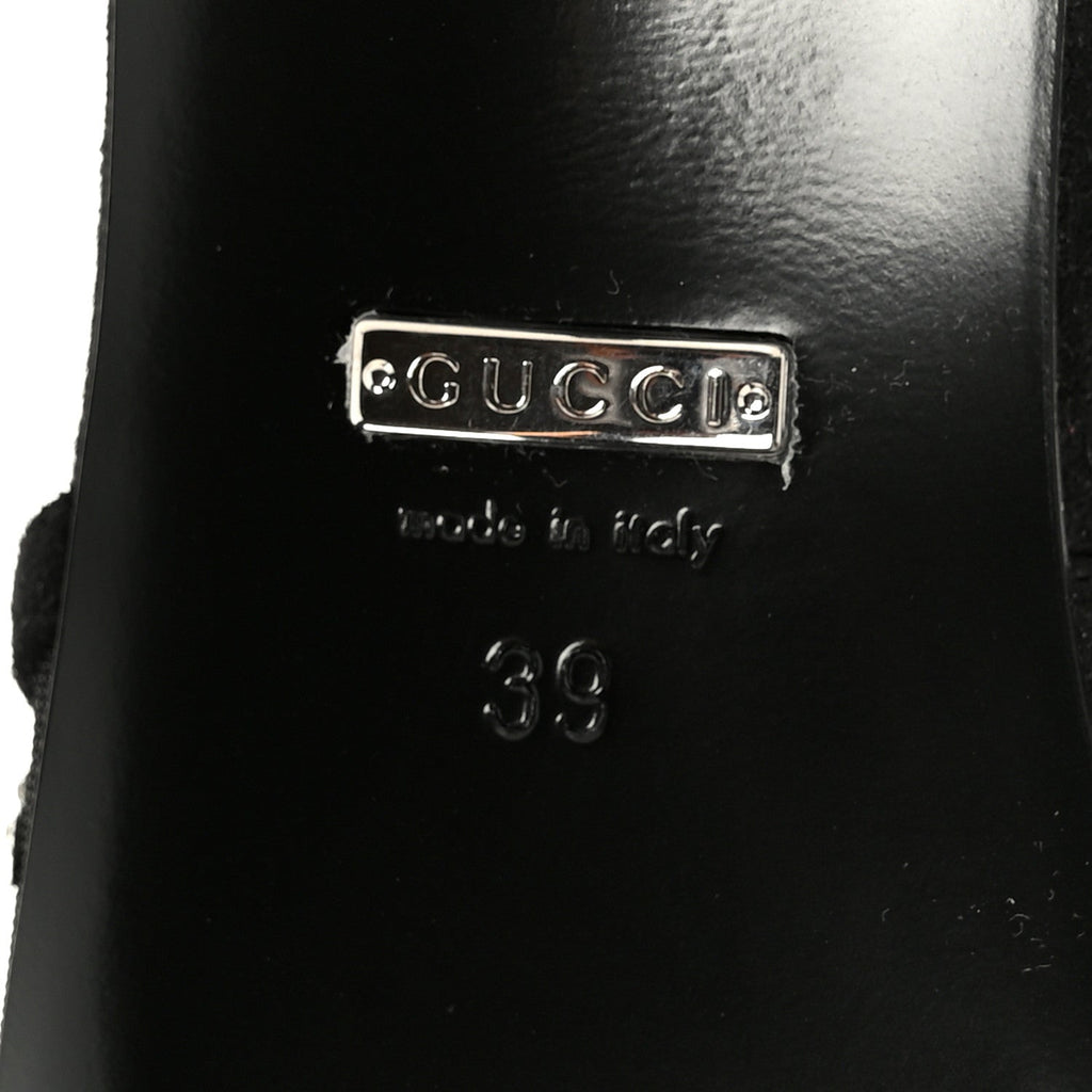 Tela Retino Kid Scamosciato Crystal GG Monogram Square G 35mm Slingback Pumps 39 Black