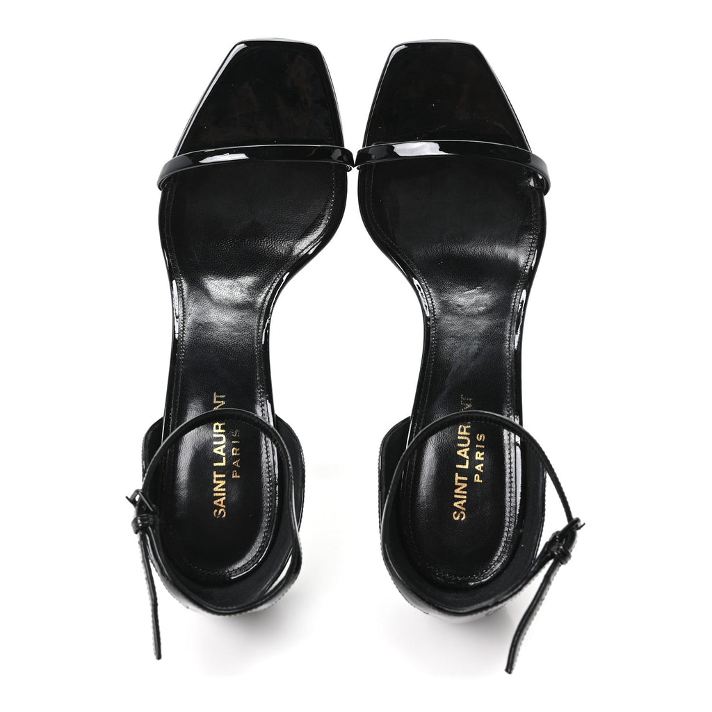 Patent Calfskin Opyum 85 Sandals 40 Black Gold