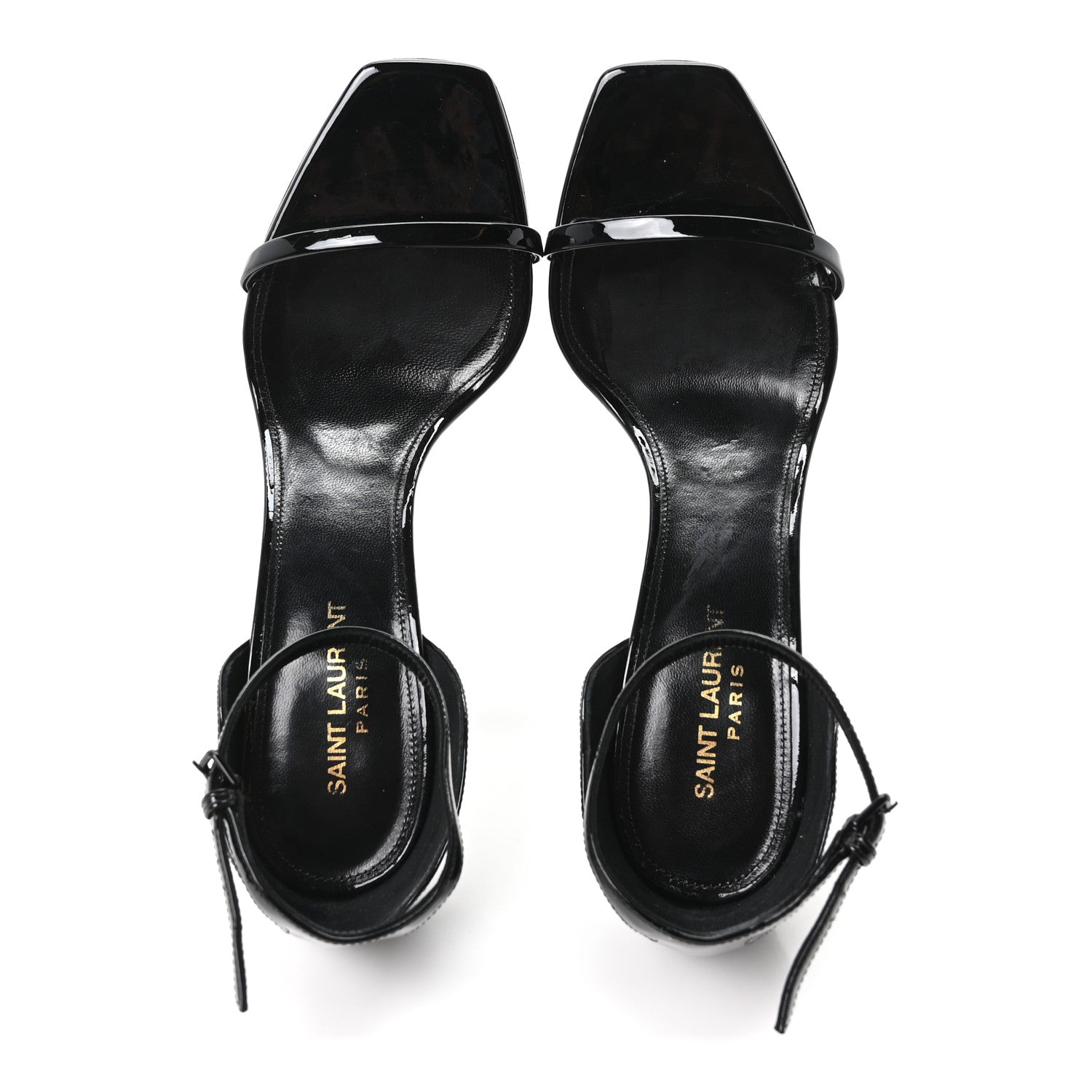 Patent Calfskin Opyum 85 Sandals 40 Black Gold