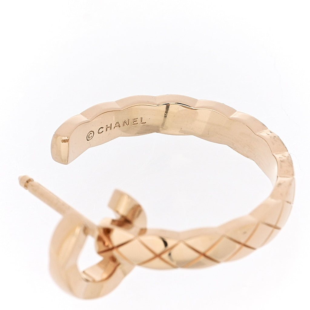 18K Beige Gold Medium Coco Crush Hoop Earrings