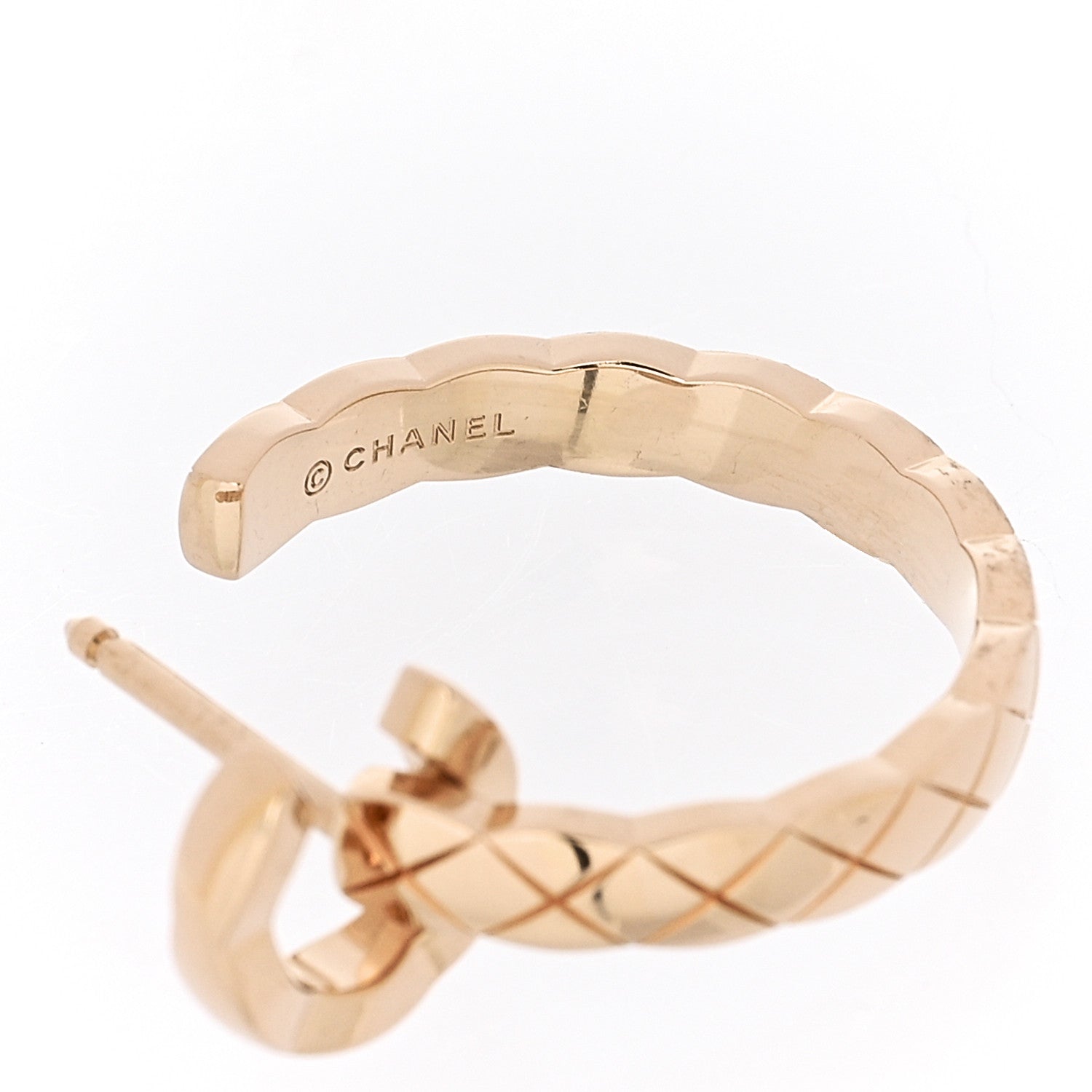 18K Beige Gold Medium Coco Crush Hoop Earrings