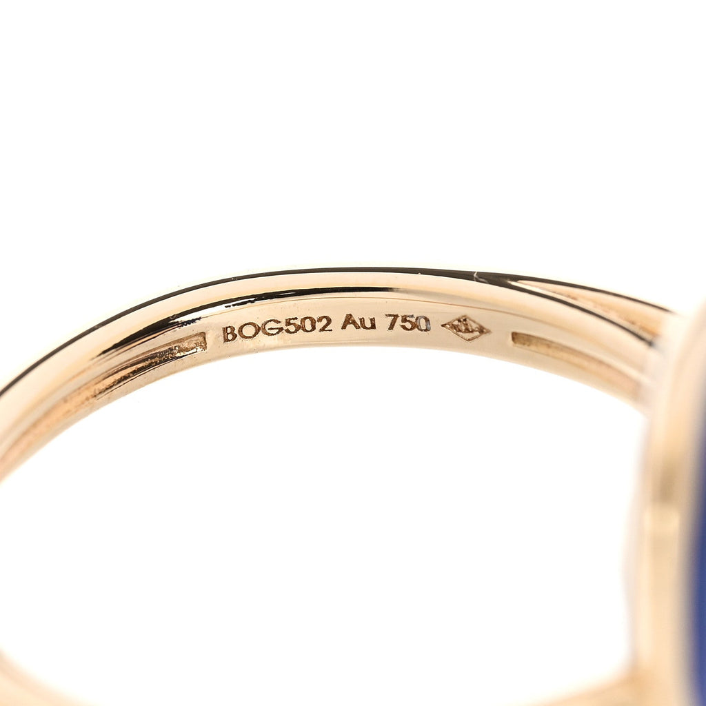 18K Yellow Gold Diamond Lapis Lazuli Amulette de Cartier Ring 49 5