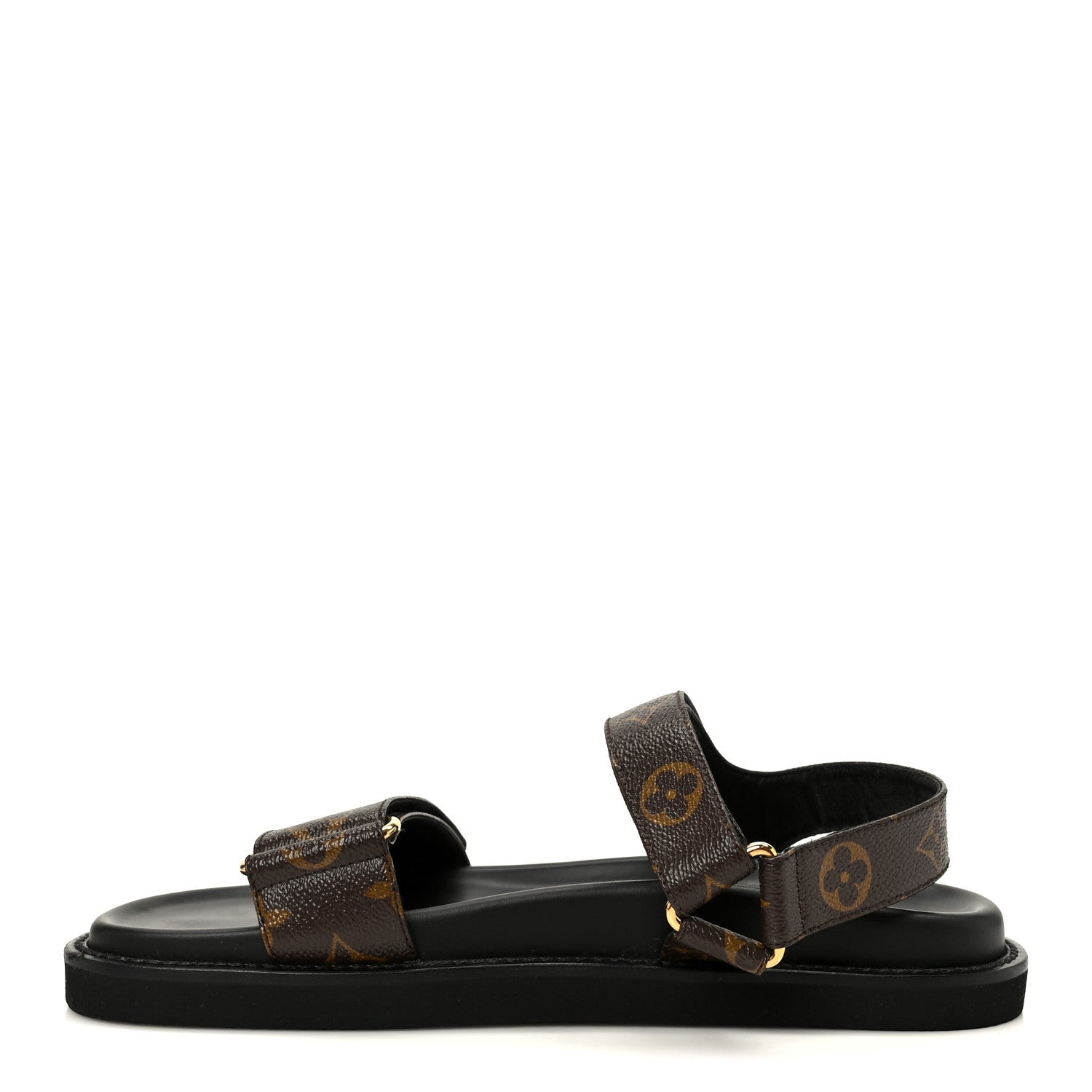 Monogram LV Sunset Comfort Flat Sandals 40 Cacao Brown