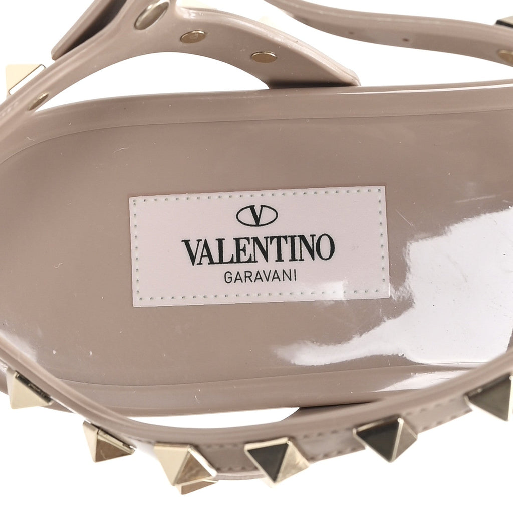PVC Jelly Rockstud Caged Sandals 40 Poudre