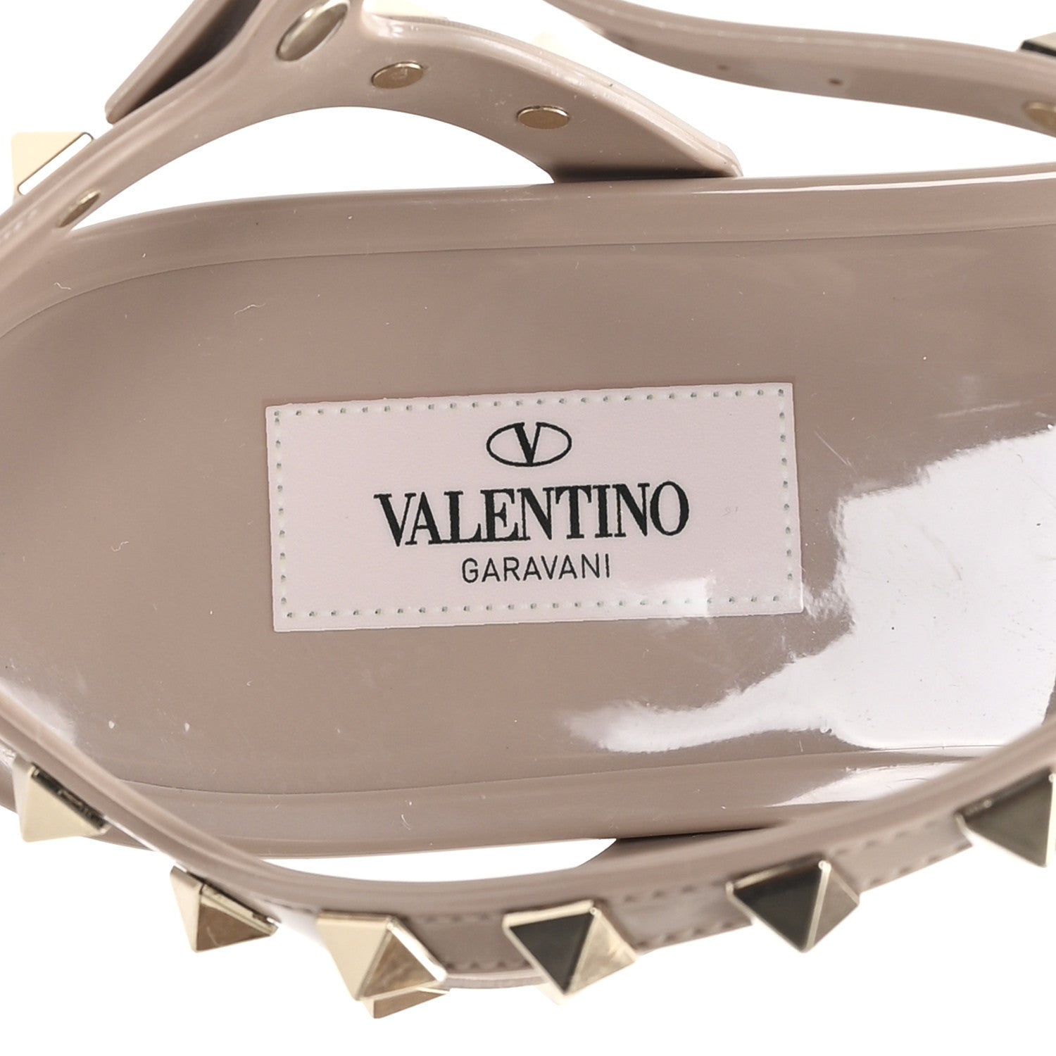 PVC Jelly Rockstud Caged Sandals 40 Poudre