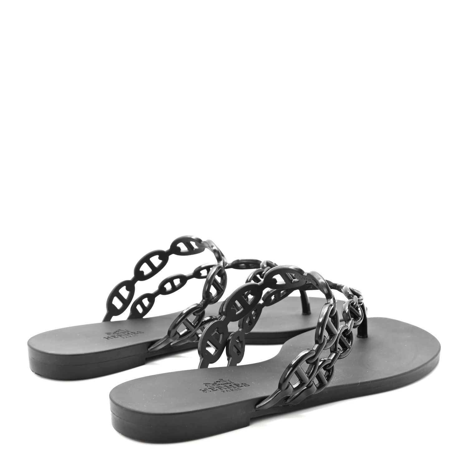 Rubber Chaine d'Ancre Island Sandals 38 Black