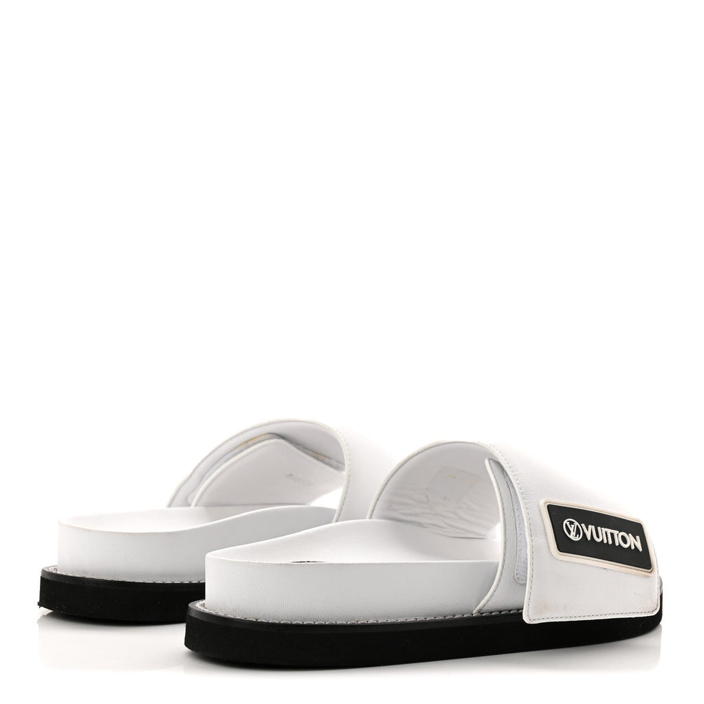 Calfskin Sunset Flat Mule Sandals 39 White