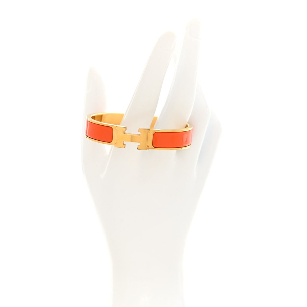 Enamel Narrow Clic Clac H Bracelet PM Orange