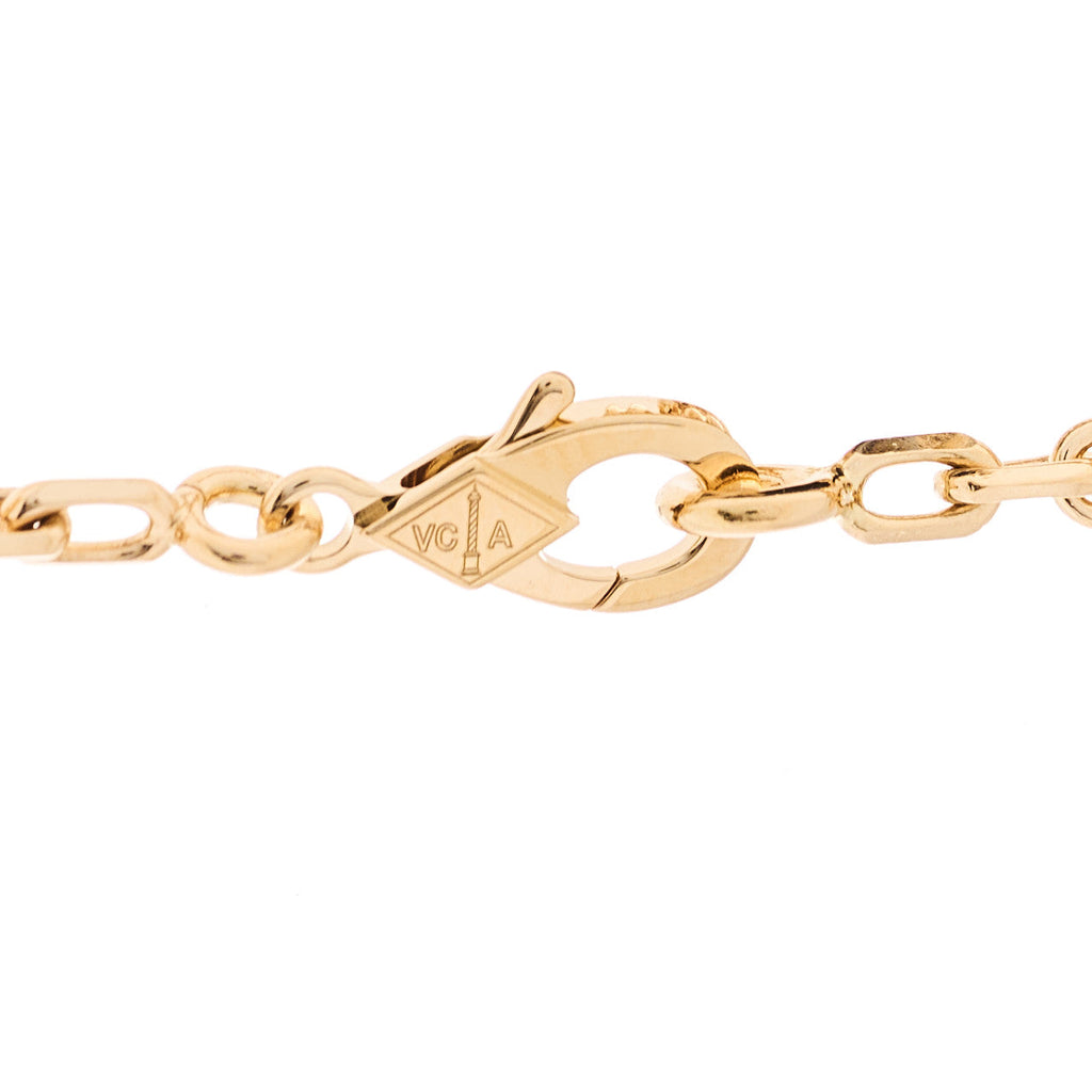 18K Yellow Gold Black Onyx 20 Motifs Vintage Alhambra Necklace