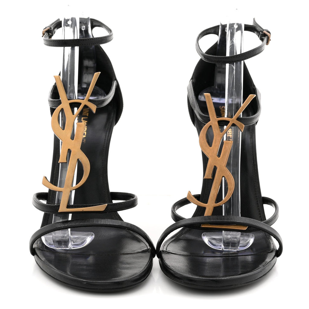 Calfskin Cassandra 100 Ankle Strap Sandals 41 Black
