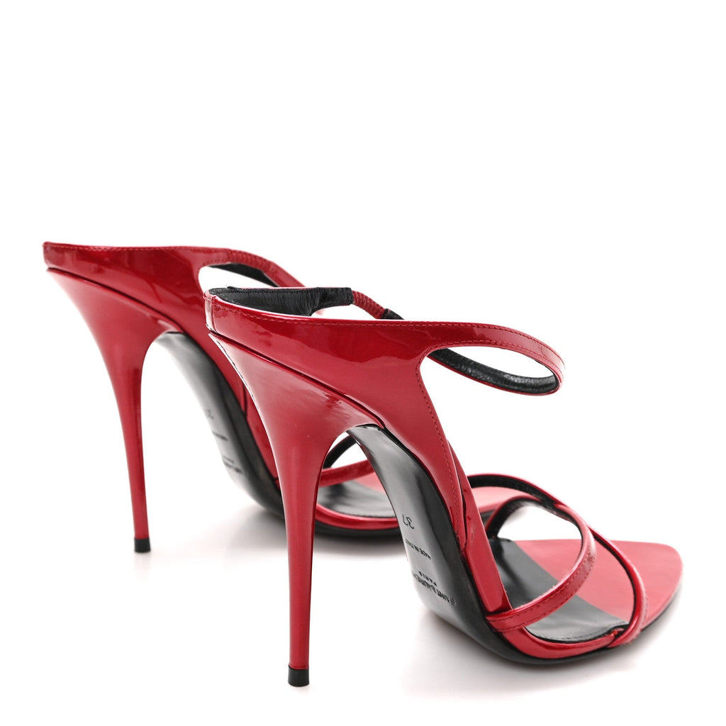 Patent Gippy Crisscross Mule Sandals 37 Red
