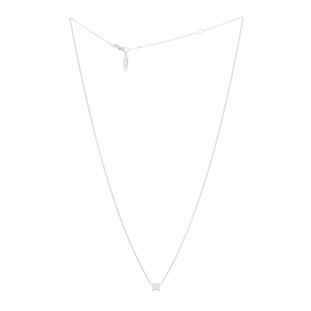 18K White Gold Diamond .23ct C De Cartier Pendant Necklace
