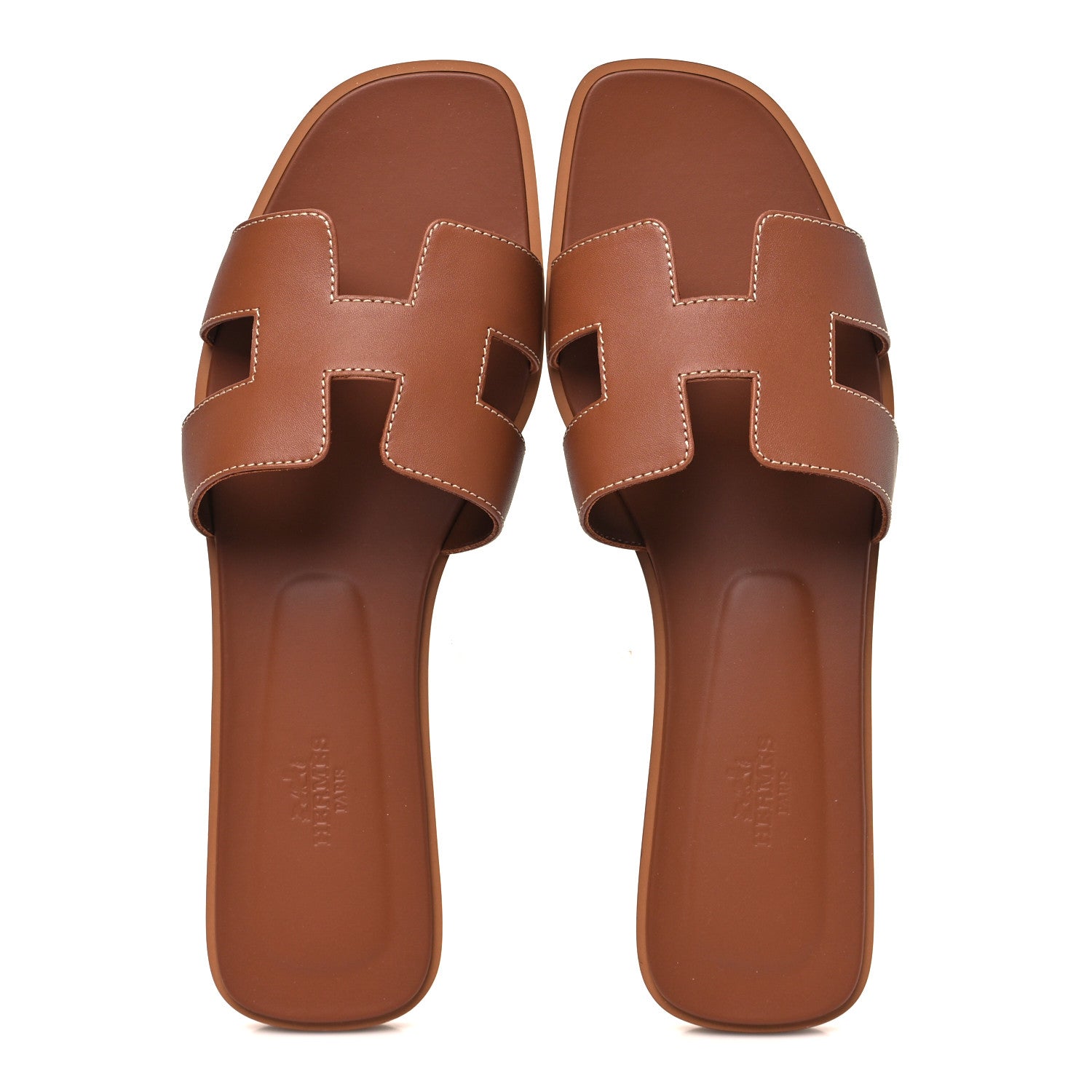 Box Calfskin Oran Sandals 41 Gold