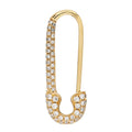 18K Yellow Gold Diamond Safety Pin Earring