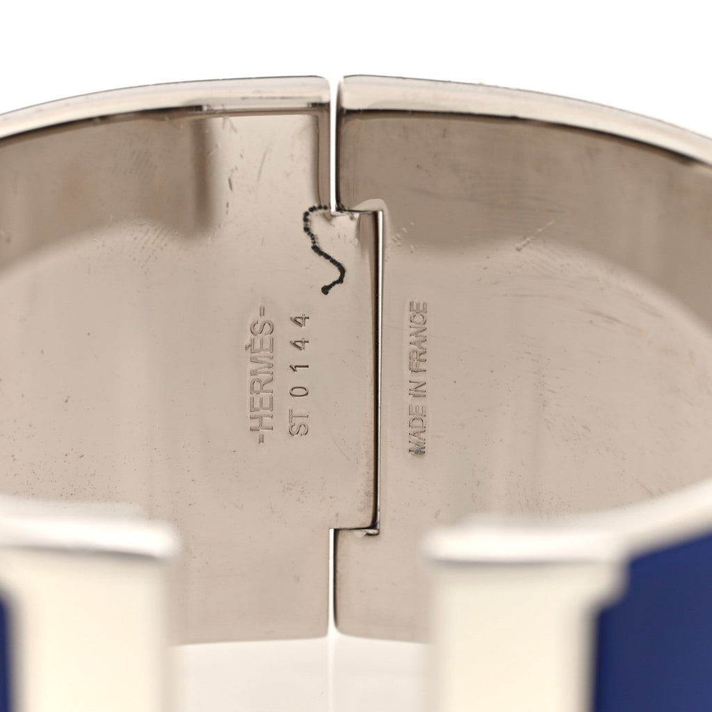 Enamel Extra Wide Clic Clac H Bracelet PM Bleu Electrique White