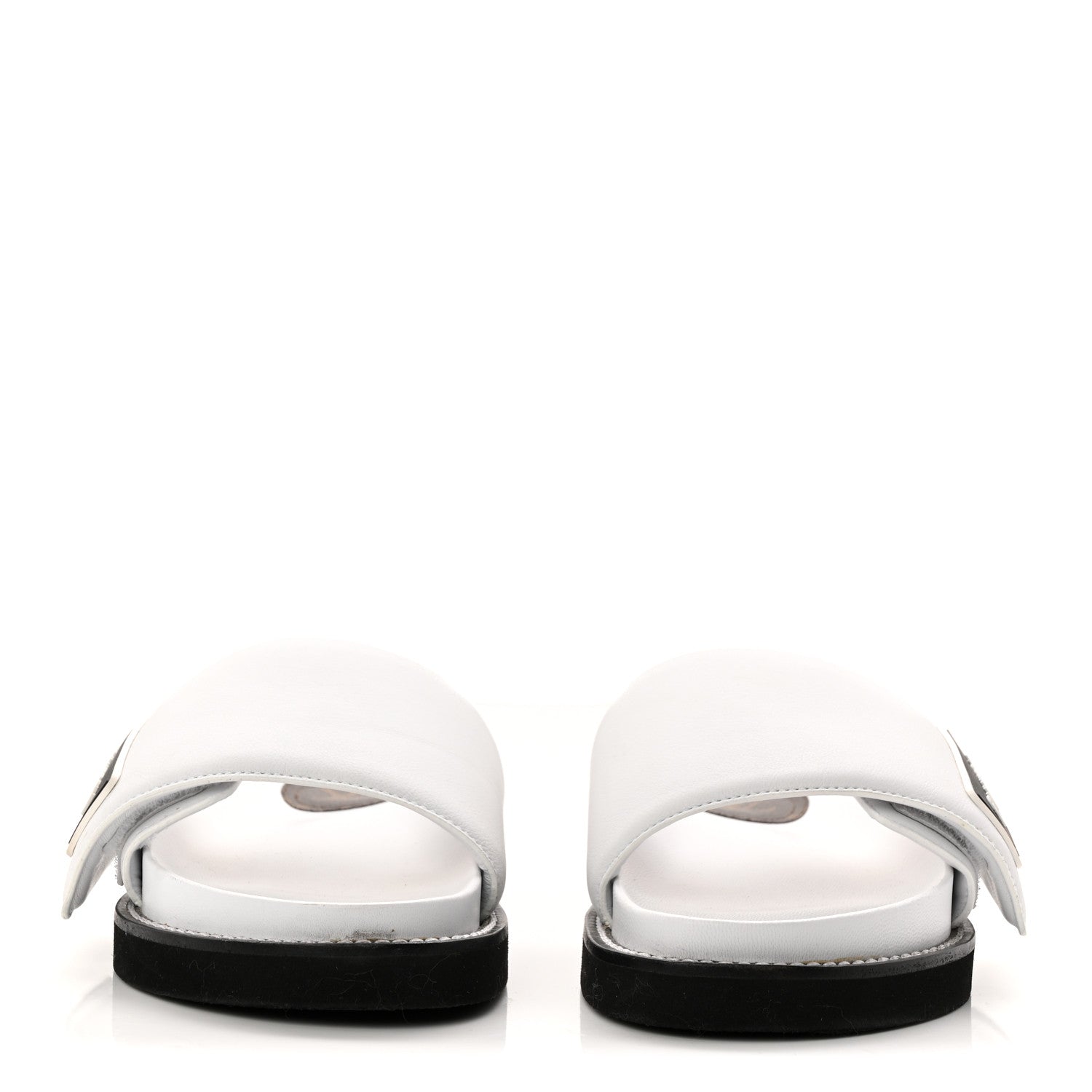 Calfskin Sunset Flat Mule Sandals 39 White