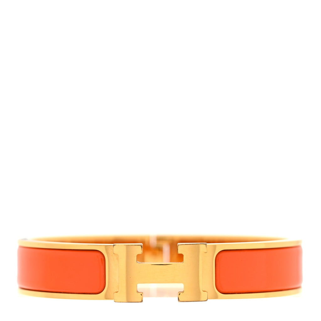 Enamel Narrow Clic Clac H Bracelet PM Orange