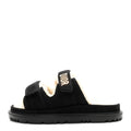 Suede Goatskin Shearling Effect Dioract 10mm Slide Sandals 35.5 Black