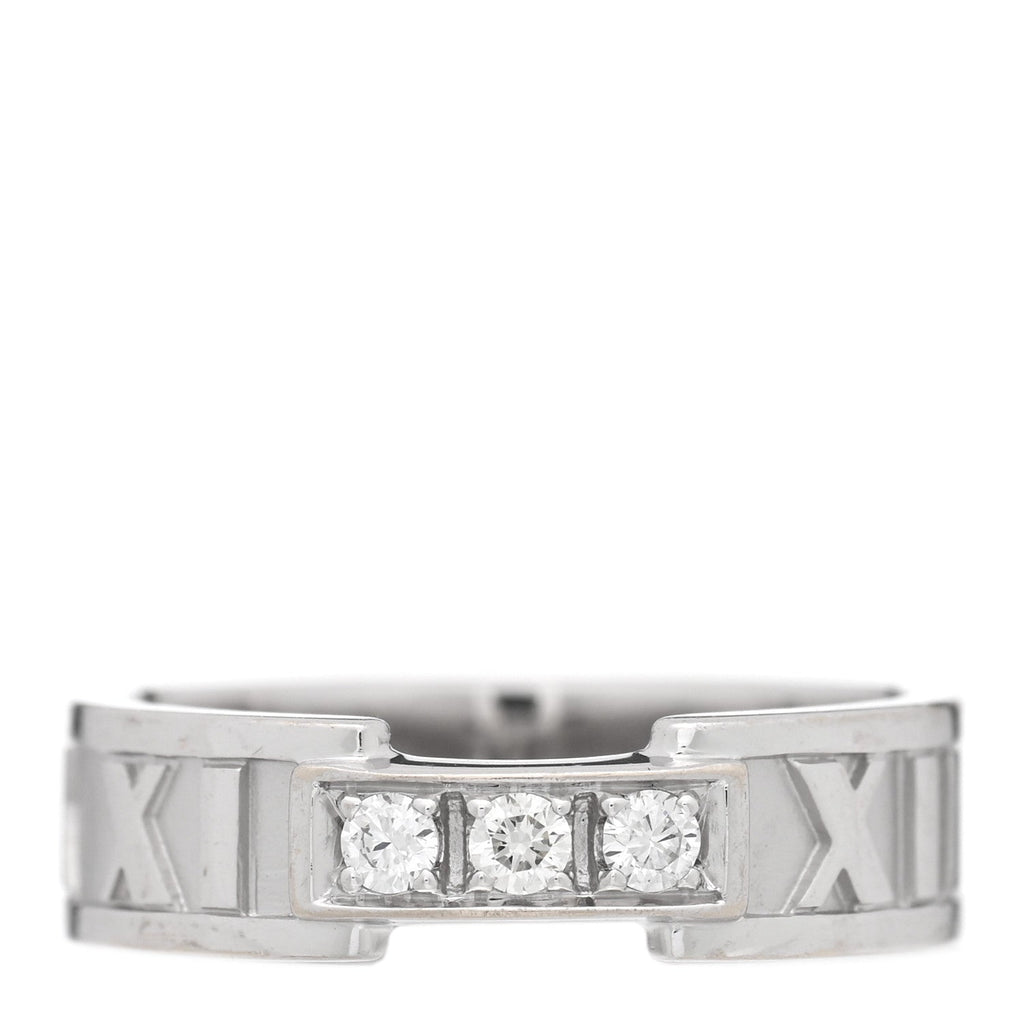 18K White Gold Diamond Atlas Ring 53 6.5