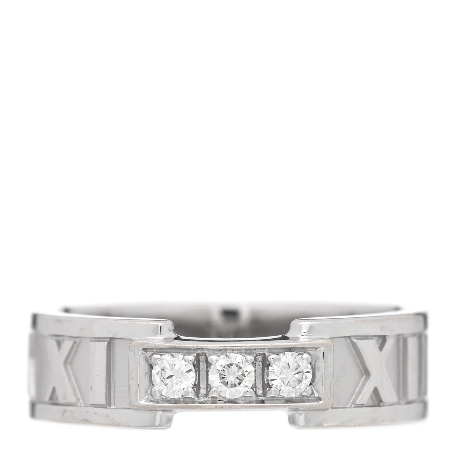 18K White Gold Diamond Atlas Ring 53 6.5