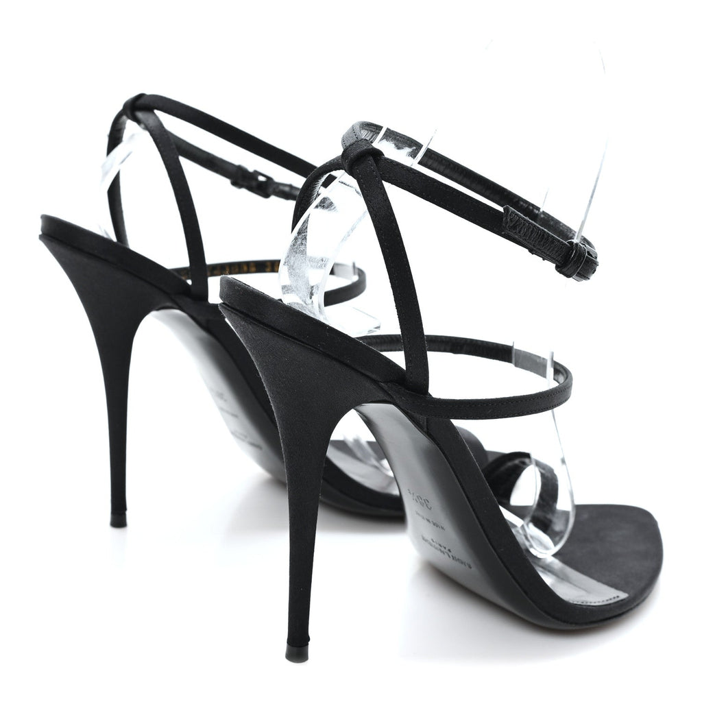Crepe Satin Dive 110 Mule Sandals 38 Black
